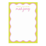 Peace Love Mahjong Chartreuse & Pink Things to Do After Mahj Notepad