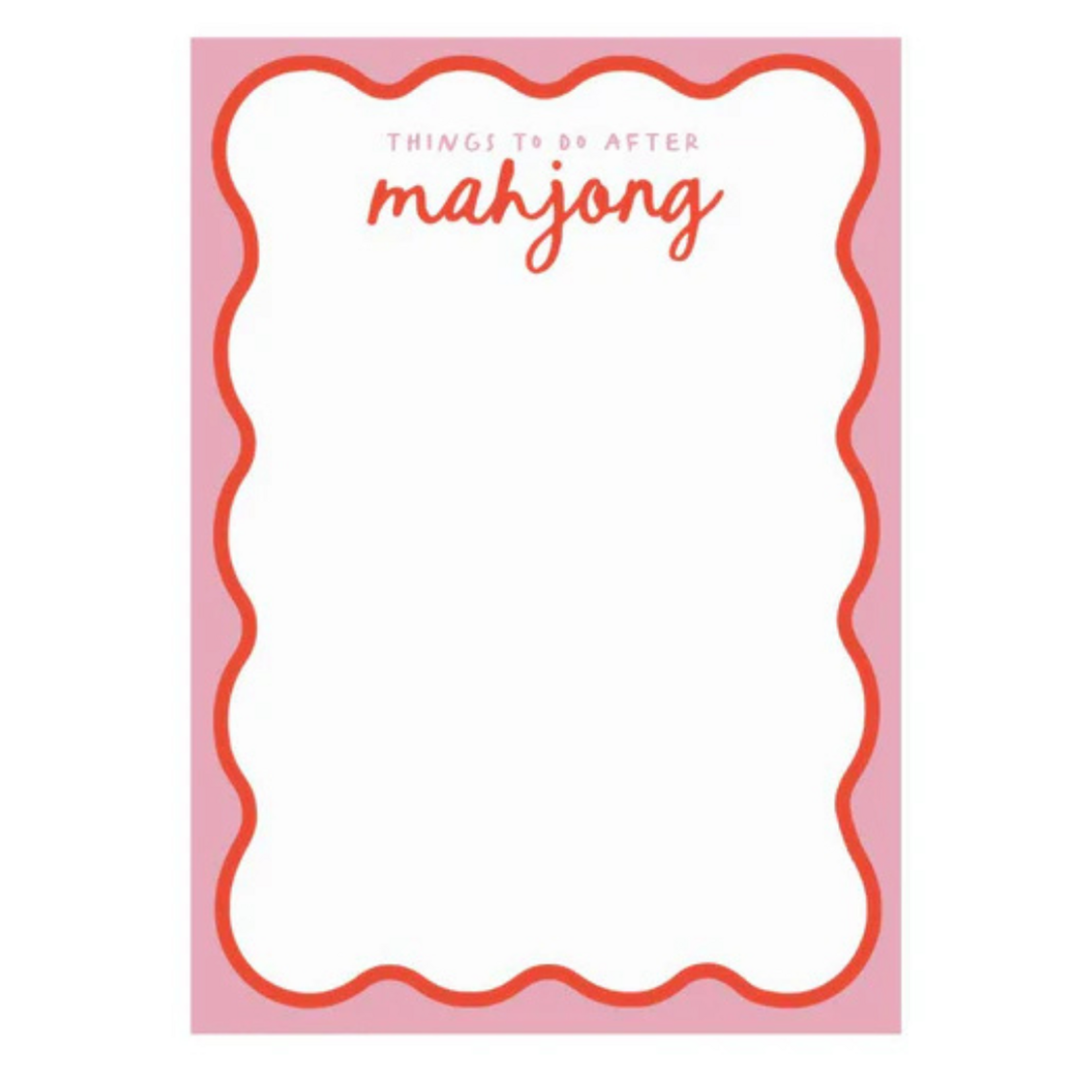 Peace Love Mahjong Red & Pink Things to Do After Mahj Notepad