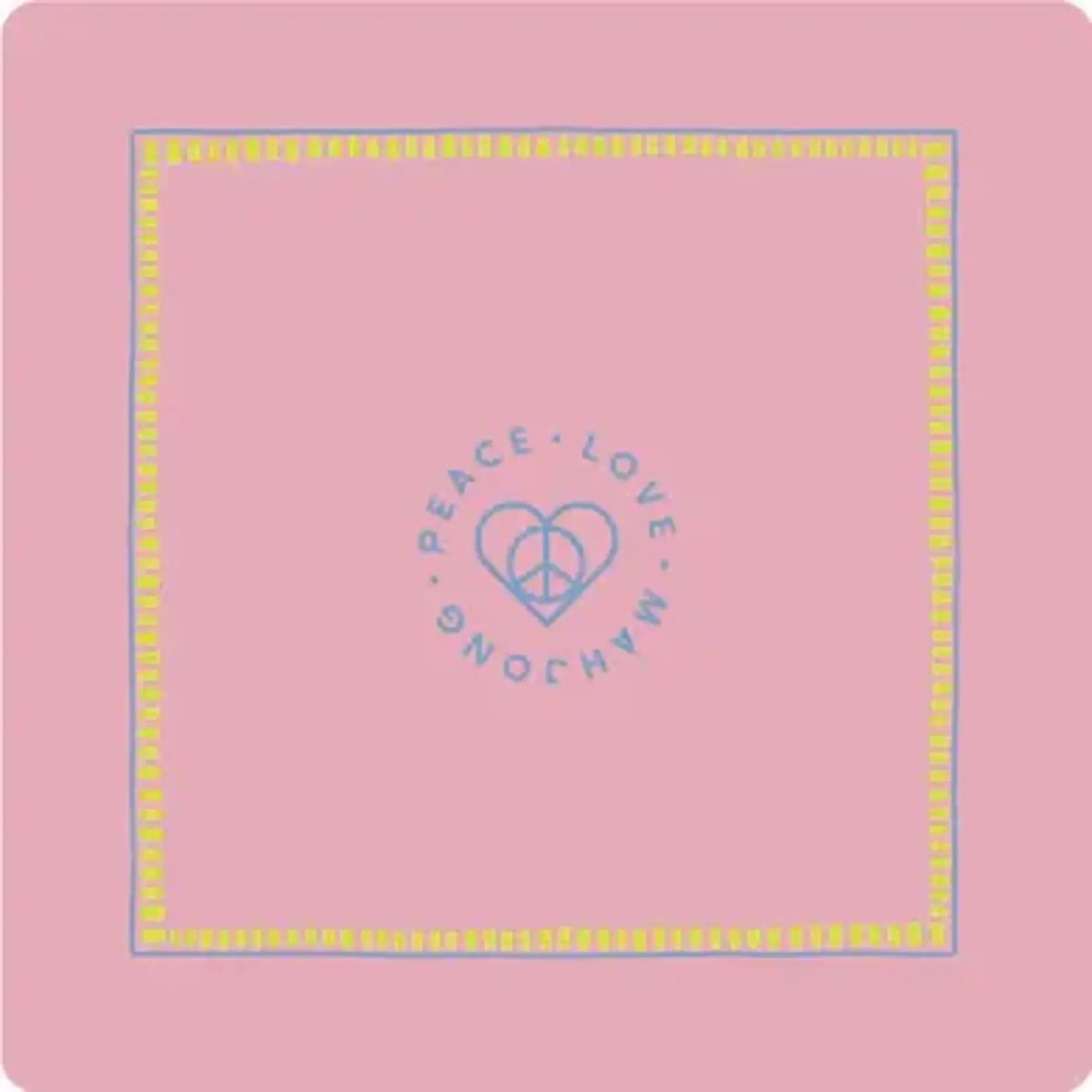Peace Love Mahjong Light Pink with Chartreuse & French Blue Mat