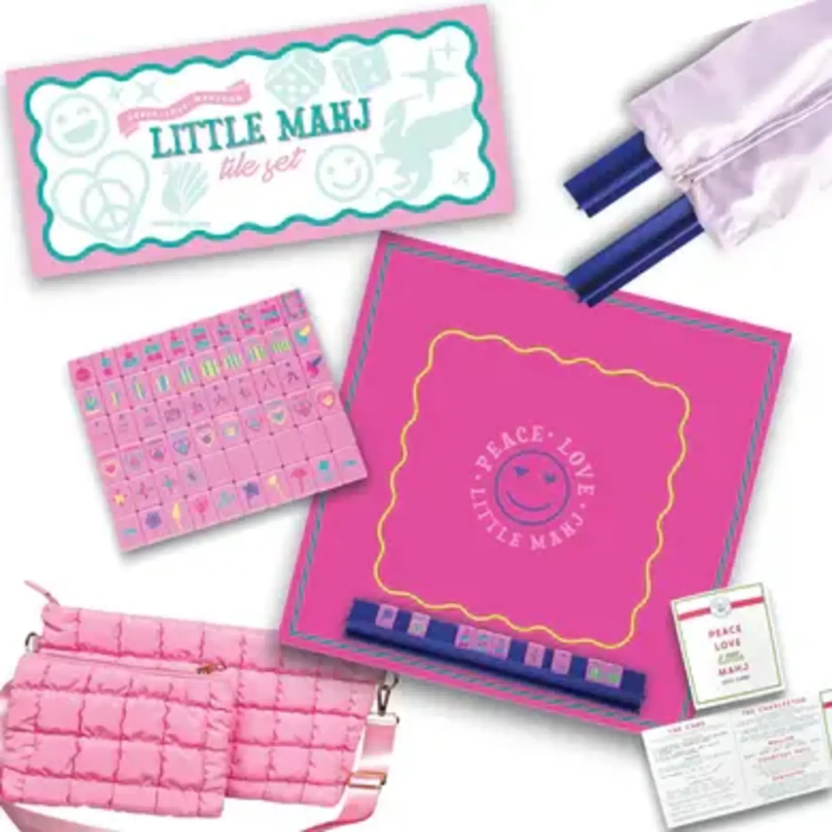 Peace Love Mahjong Little Mahj Pretty in Pink - Kids Mahjong Set