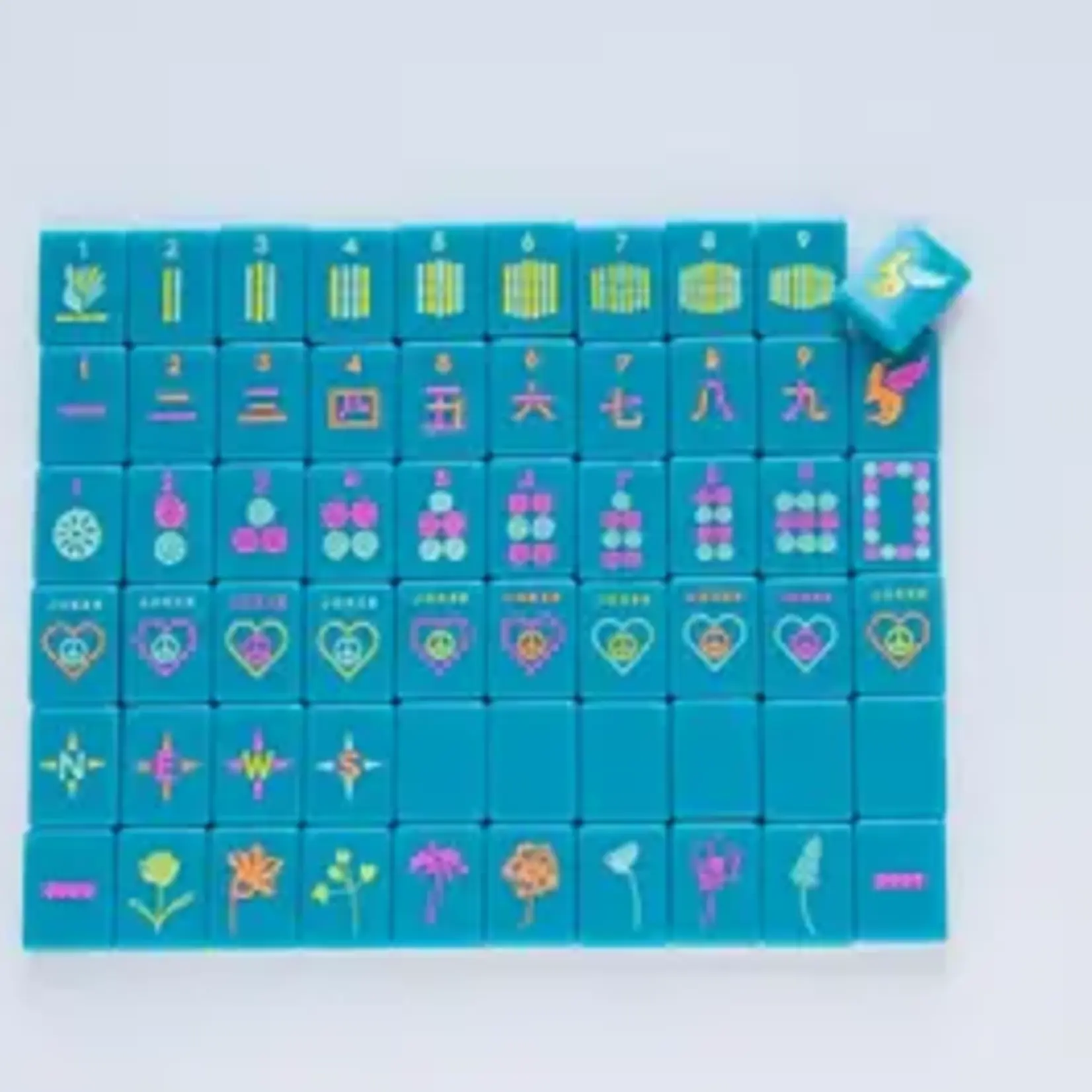 Peace Love Mahjong Little Mahj Totally Teal - Kids Mahjong Set