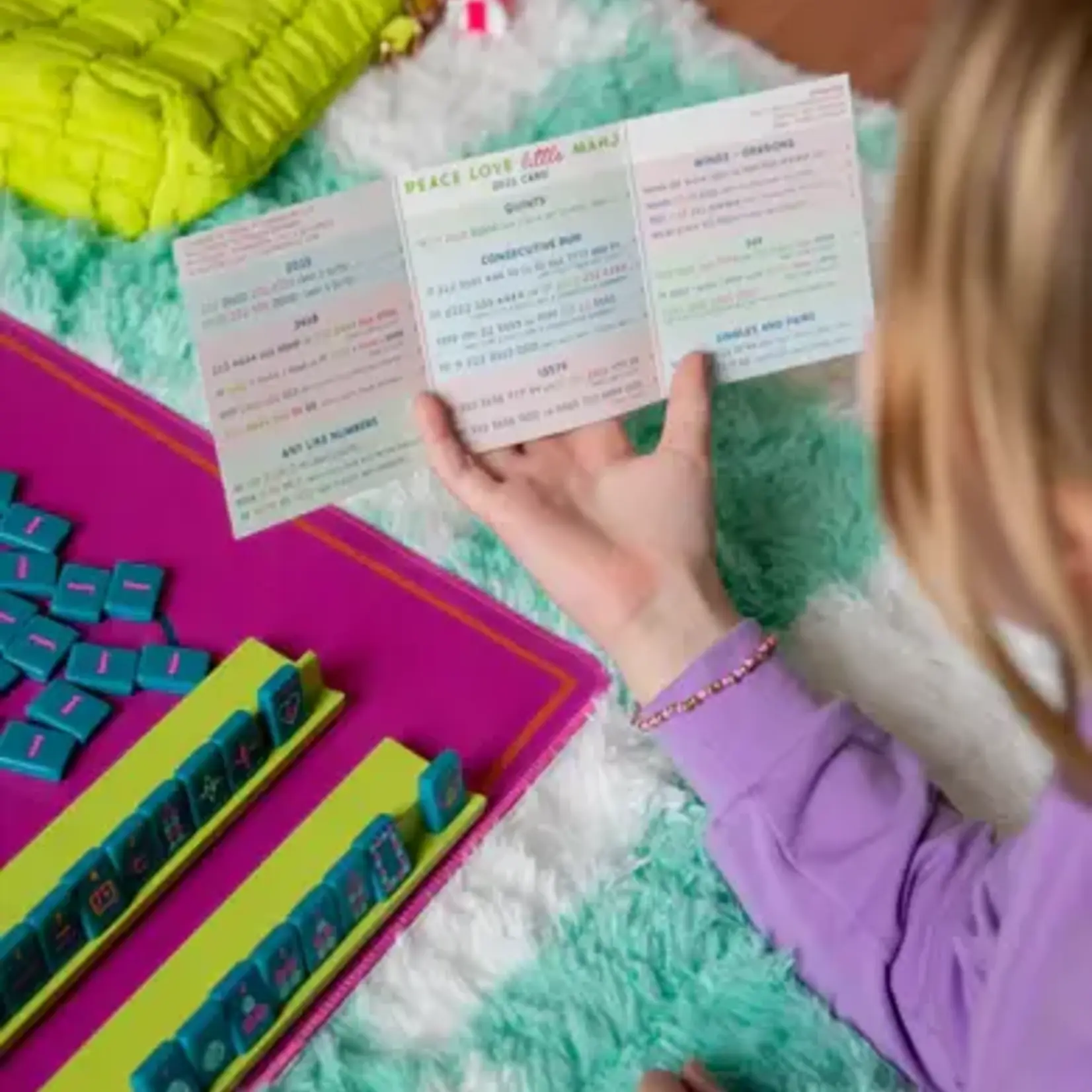 Peace Love Mahjong Little Mahj Totally Teal - Kids Mahjong Set