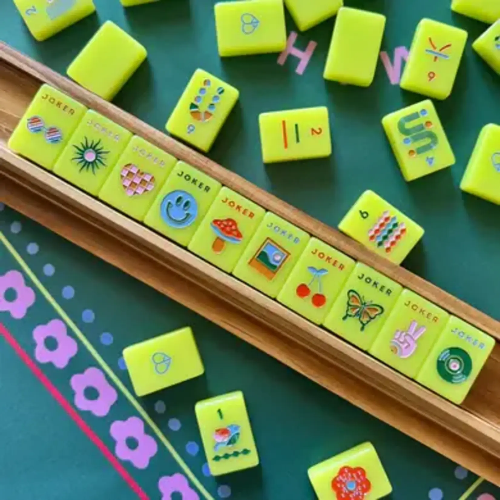 Peace Love Mahjong Mod Tiles - Chartreuse
