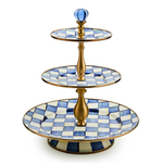 MacKenzie-Childs royal check three tier sweet stand