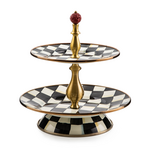 MacKenzie-Childs courtly check two tier sweet stand