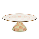 MacKenzie-Childs rosy check large pedestal platter