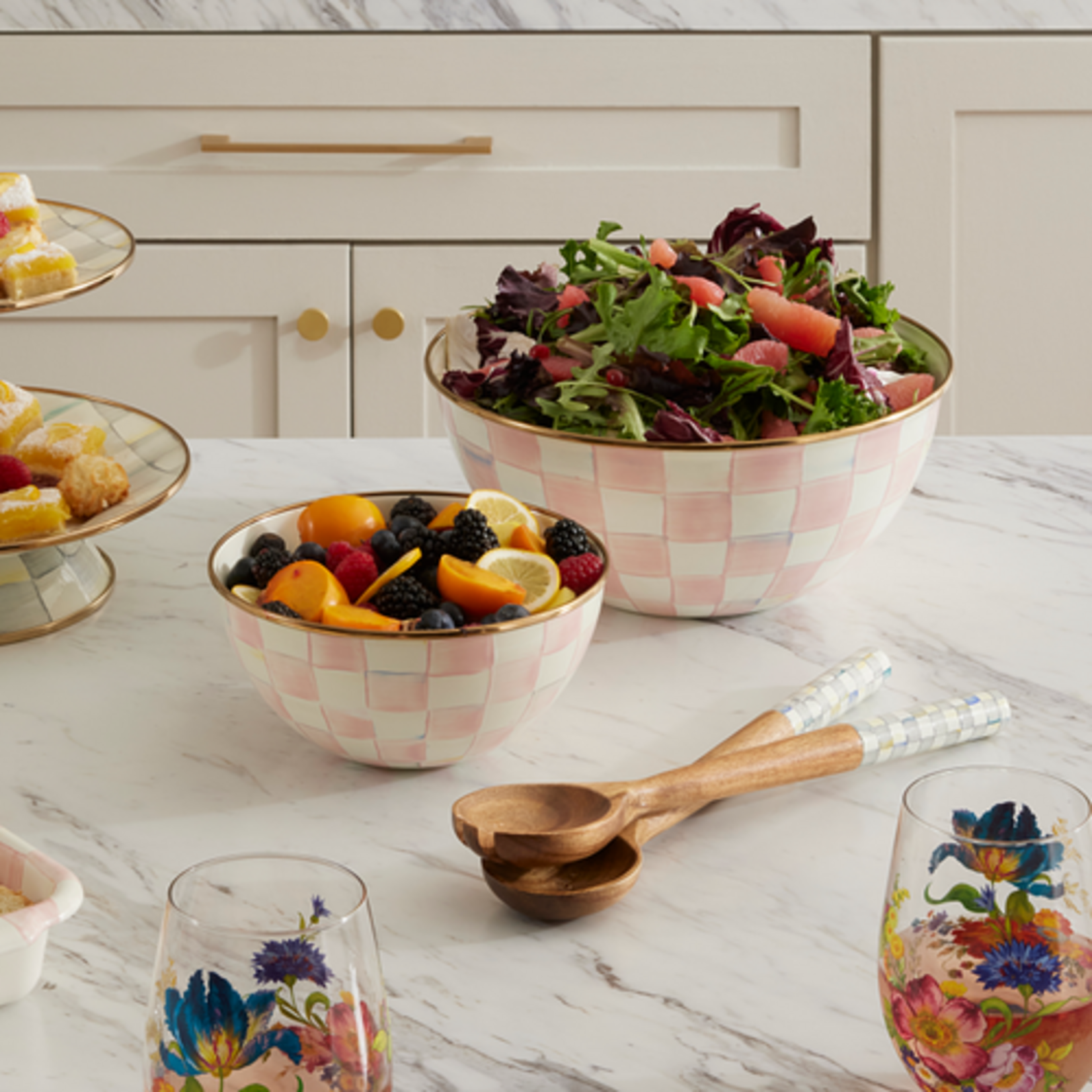 MacKenzie-Childs rosy check medium everyday bowl