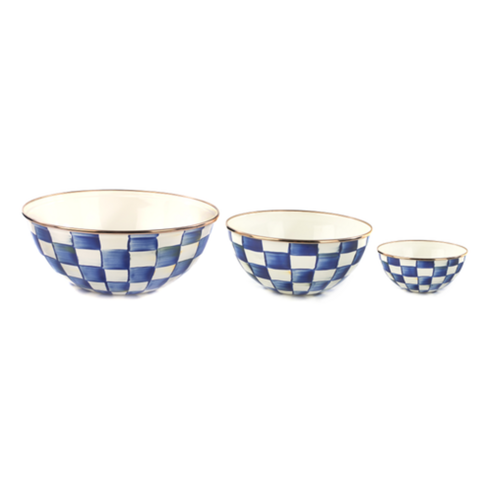 MacKenzie-Childs royal check mixing bowls, set of 3