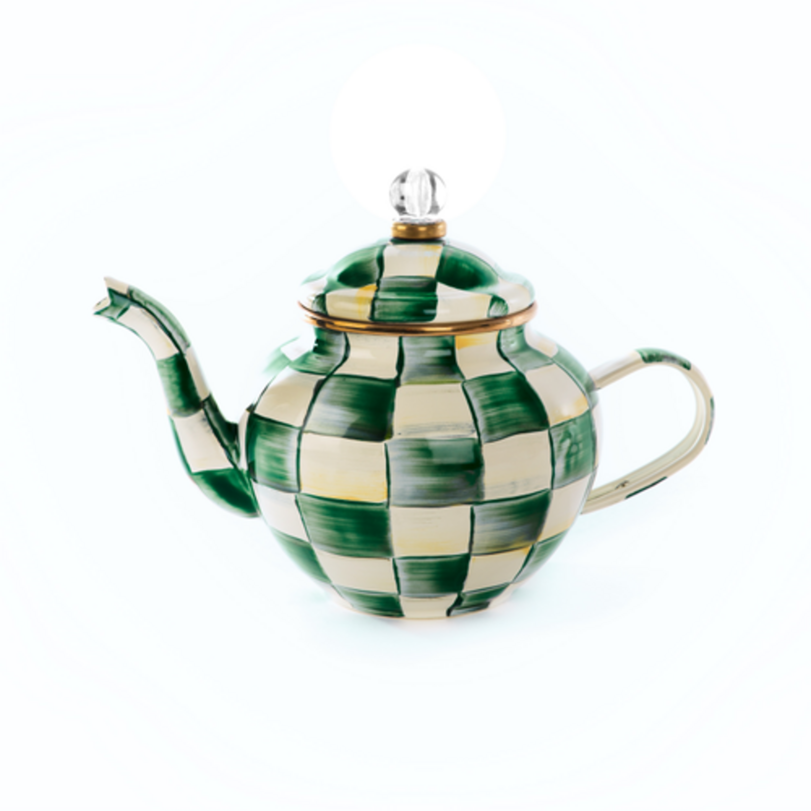 MacKenzie-Childs emerald check 4 cup teapot