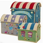 Raffia Storage House - Circus Theme. Set of 3