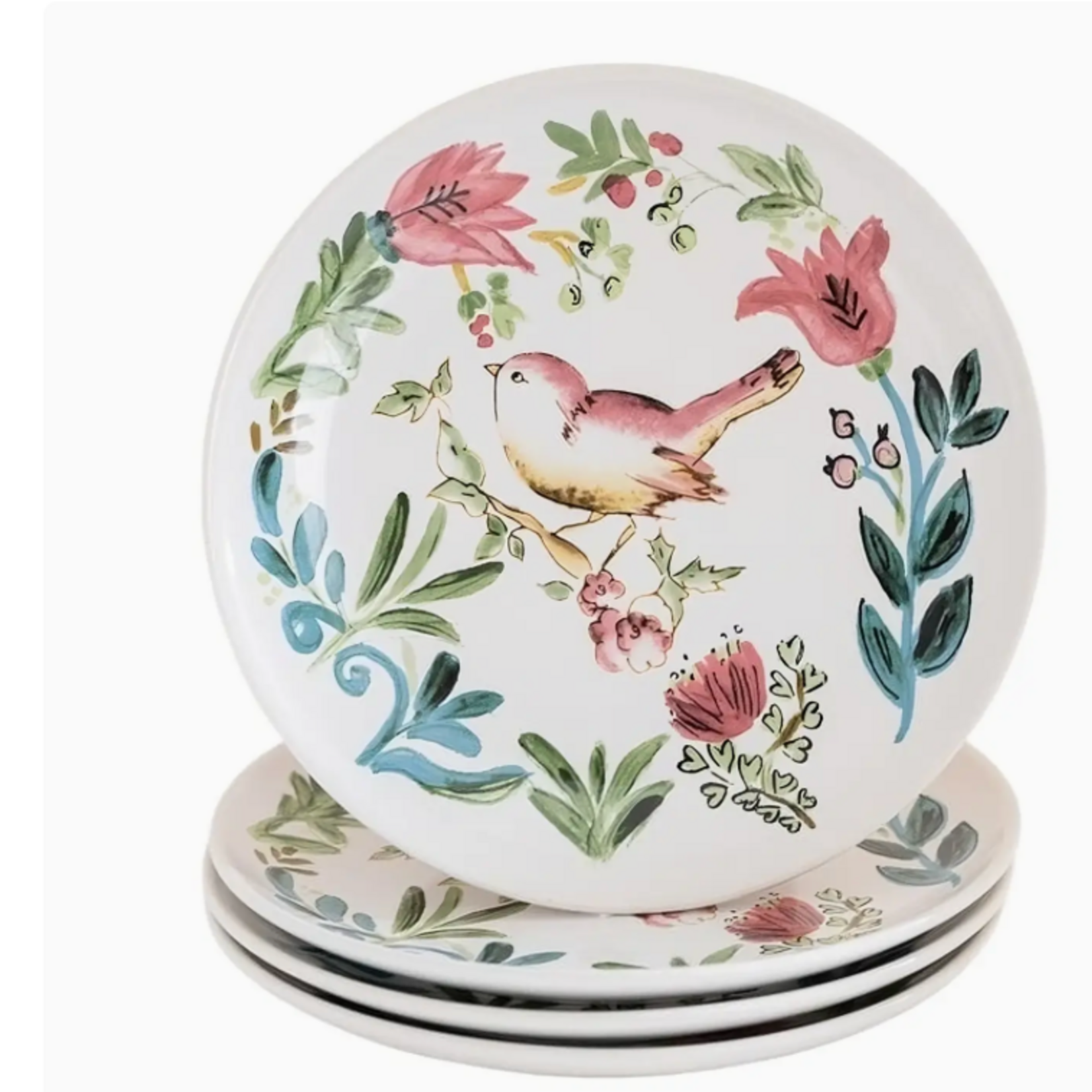 Dinner Plate Bird White - Set of 4