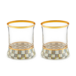 MacKenzie-Childs sterling check tumbler glass, set of 2