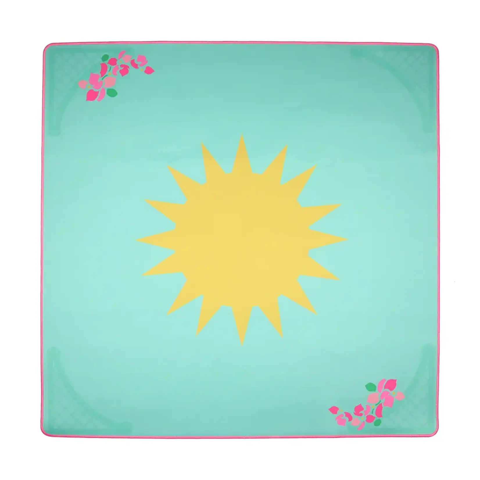 The Mahjong House Turquoise Flower Mahjong Mat