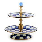MacKenzie-Childs royal check two tier sweet stand
