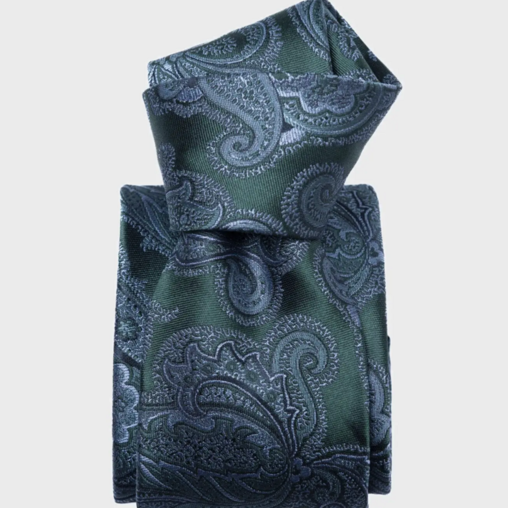 Elizabetta Made in Italy USA Cortina - Silk Jacquard Tie - Bottle Green Standard