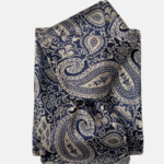 Elizabetta Made in Italy USA Donatello - Silk Jacquard Tie - Navy and Pewter Standard