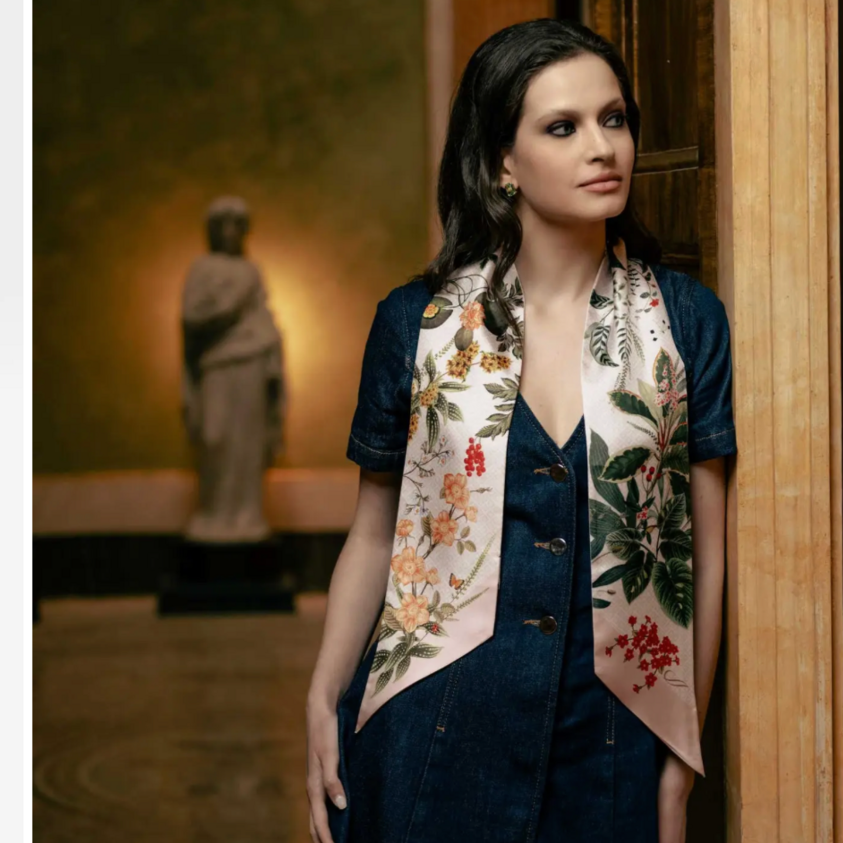 Elizabetta Made in Italy USA Ornella - Skinny Silk Scarf - Pink