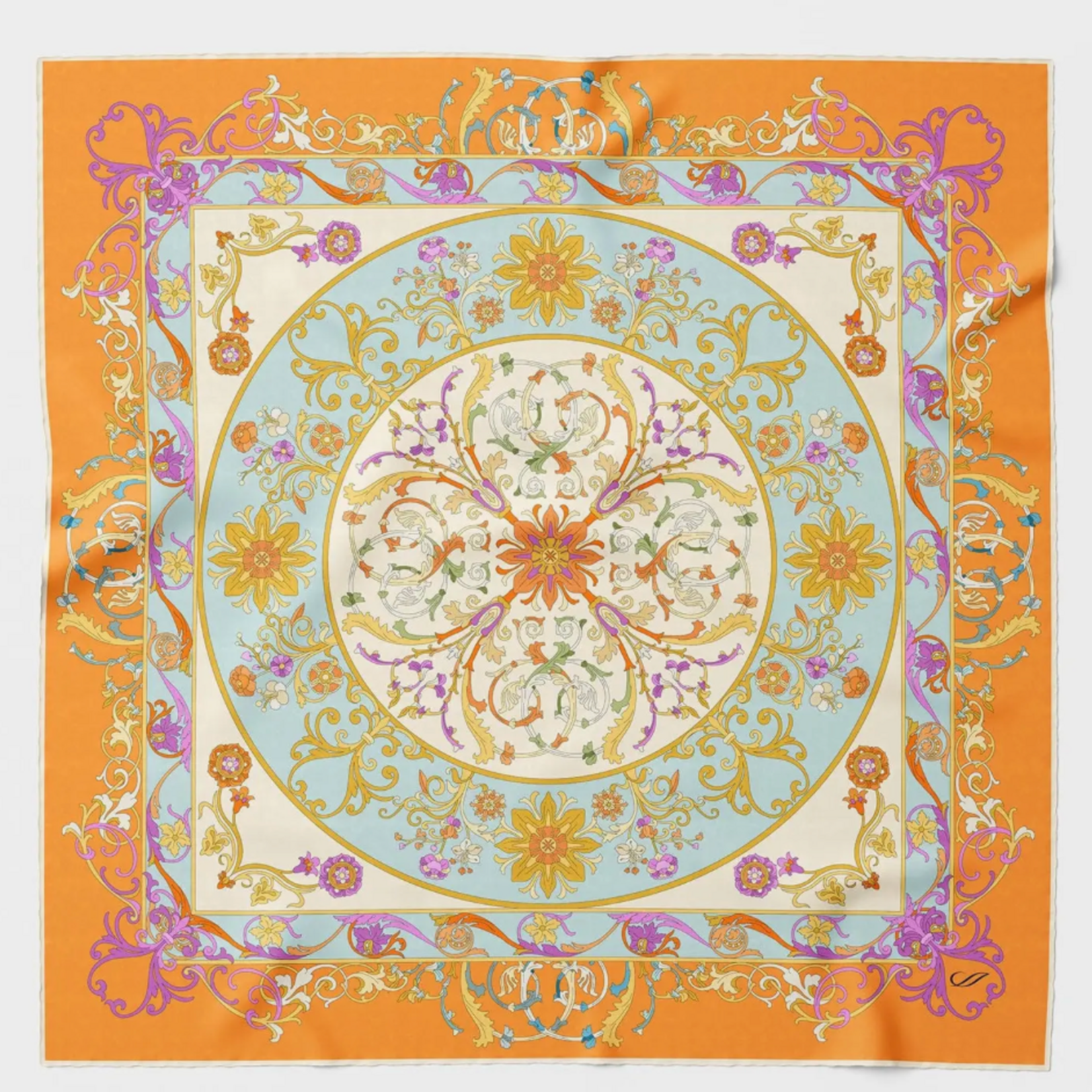 Elizabetta Made in Italy USA Paulina - Silk Foulard - Orange