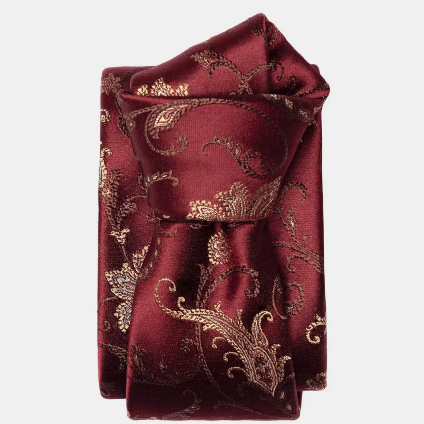 Elizabetta Made in Italy USA Prosecco - Silk Jacquard Tie - Burgundy