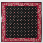 Elizabetta Made in Italy USA Sangiovese - Silk Pocket Square - Black and Red