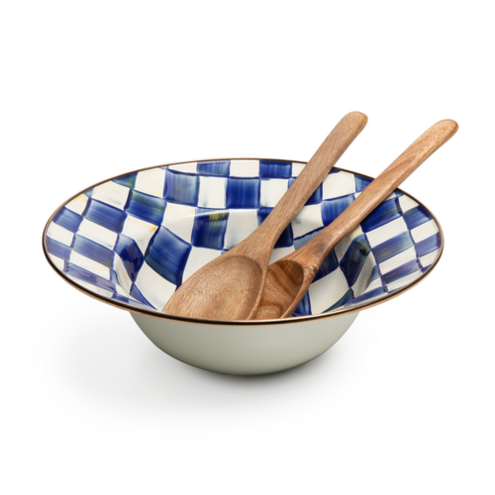 MacKenzie-Childs royal check salad serving set