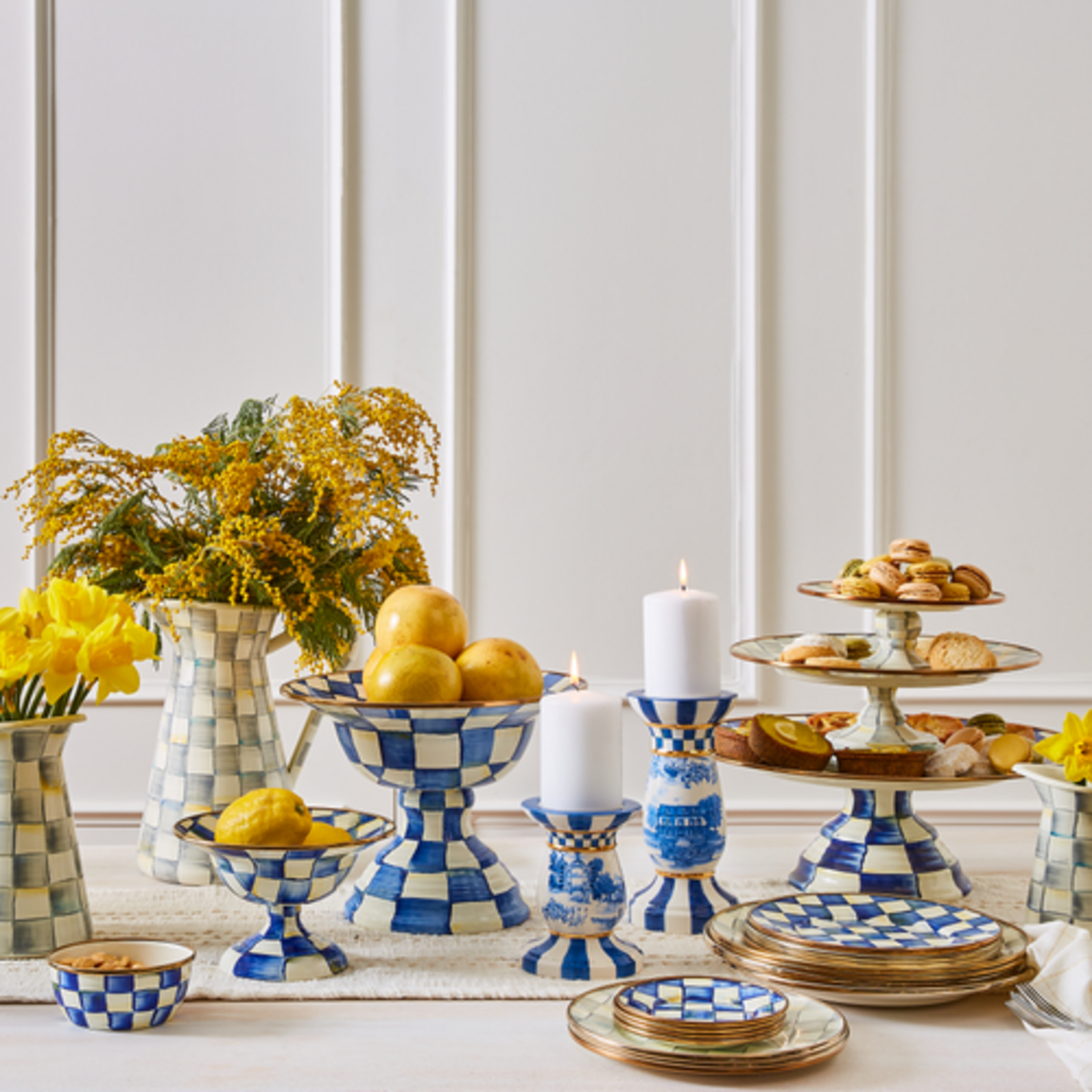 MacKenzie-Childs royal check large compote