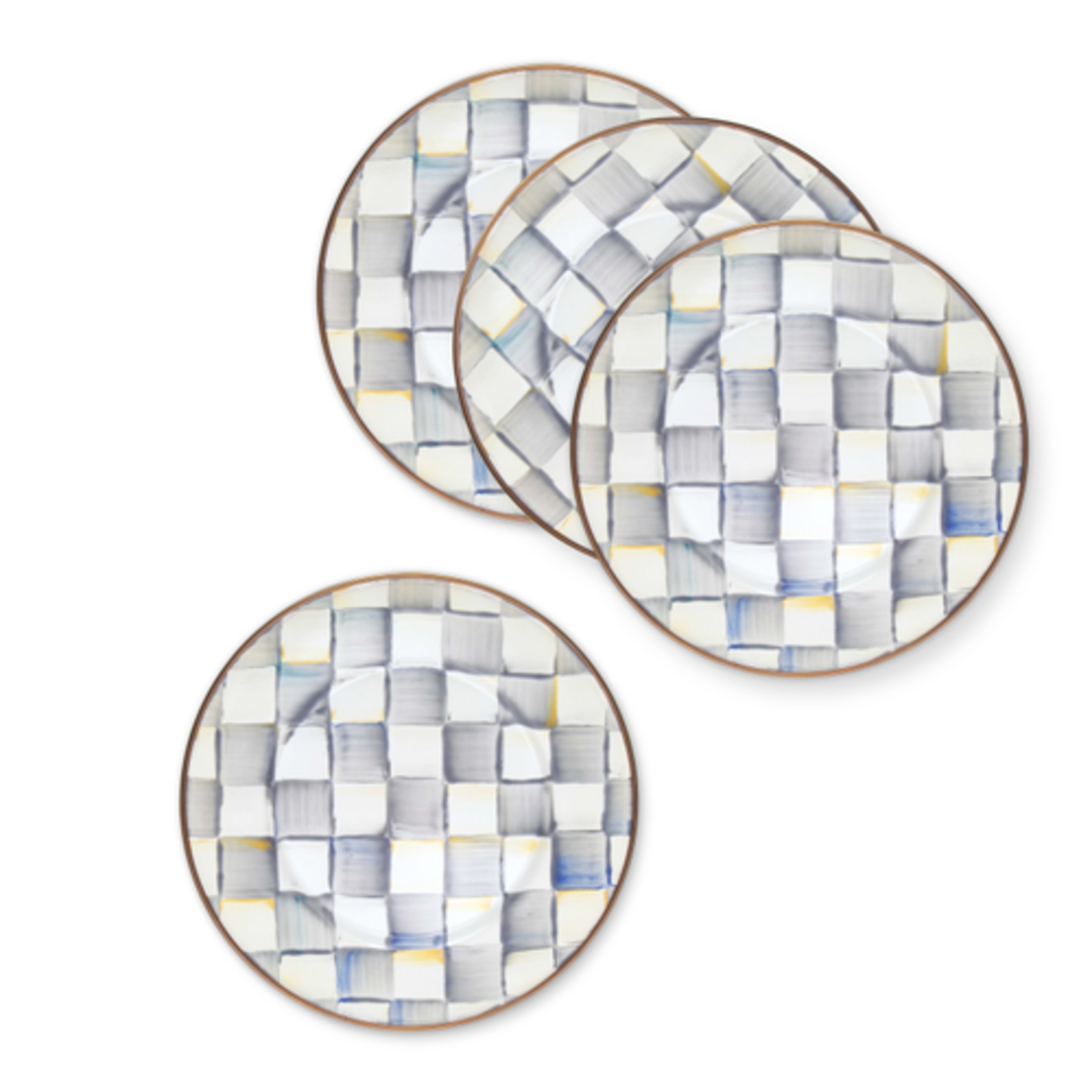 MacKenzie-Childs sterling check salad plates, set of 4