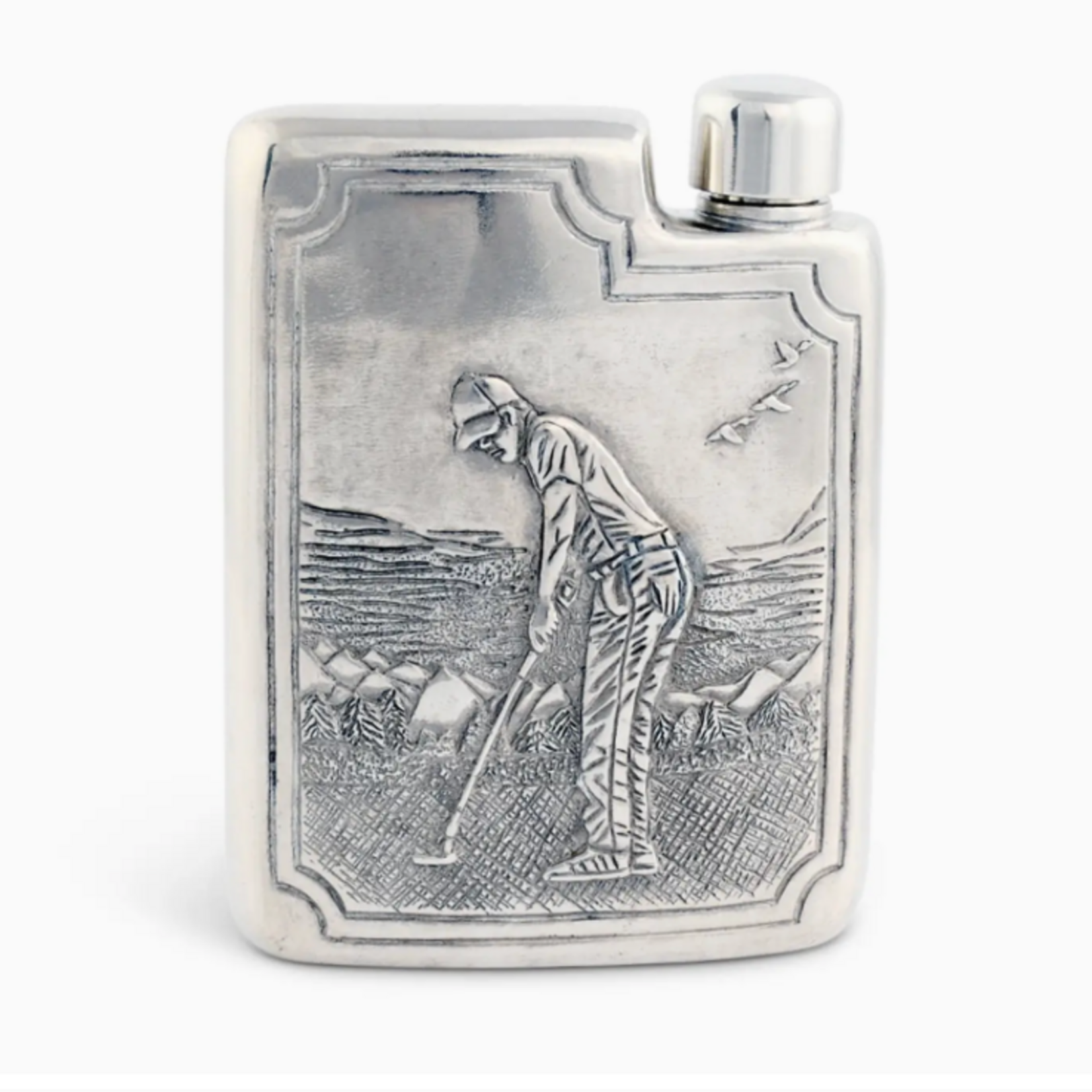 Vagabond House Golfer Pewter Flask