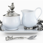Vagabond House Stoneware Creamer Set - Pewter Song Bird
