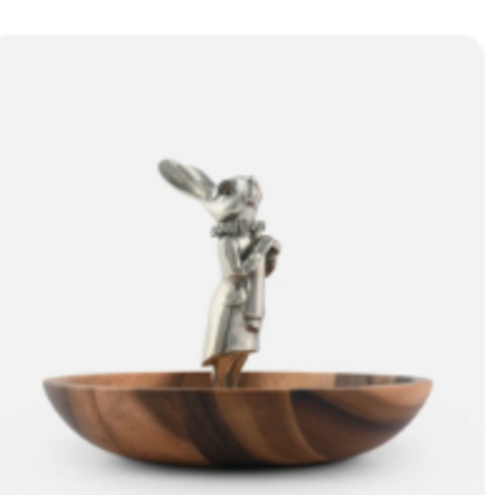 Vagabond House Whimsical Bunny Wood Tidbit Bowl