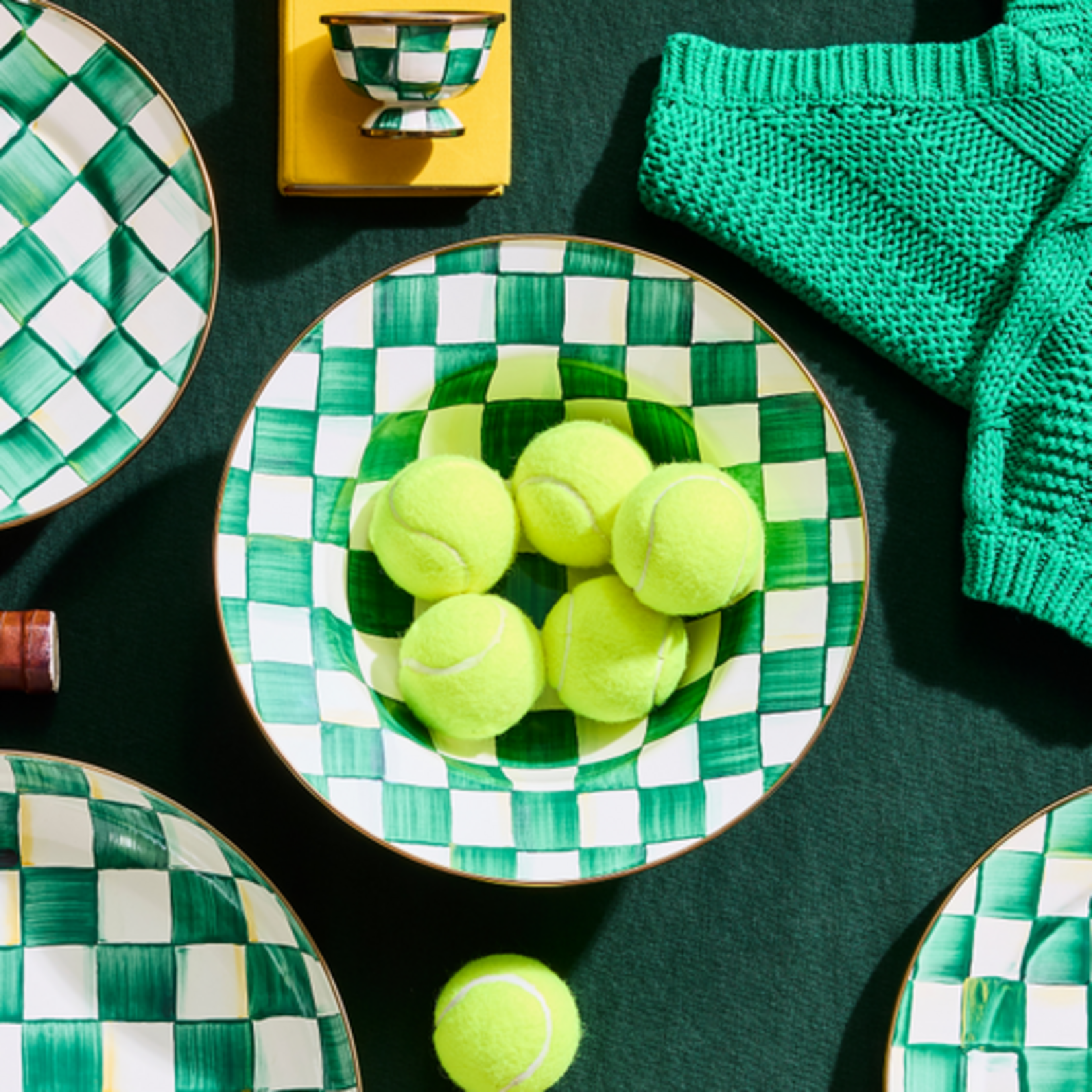 MacKenzie-Childs emerald check serving bowl