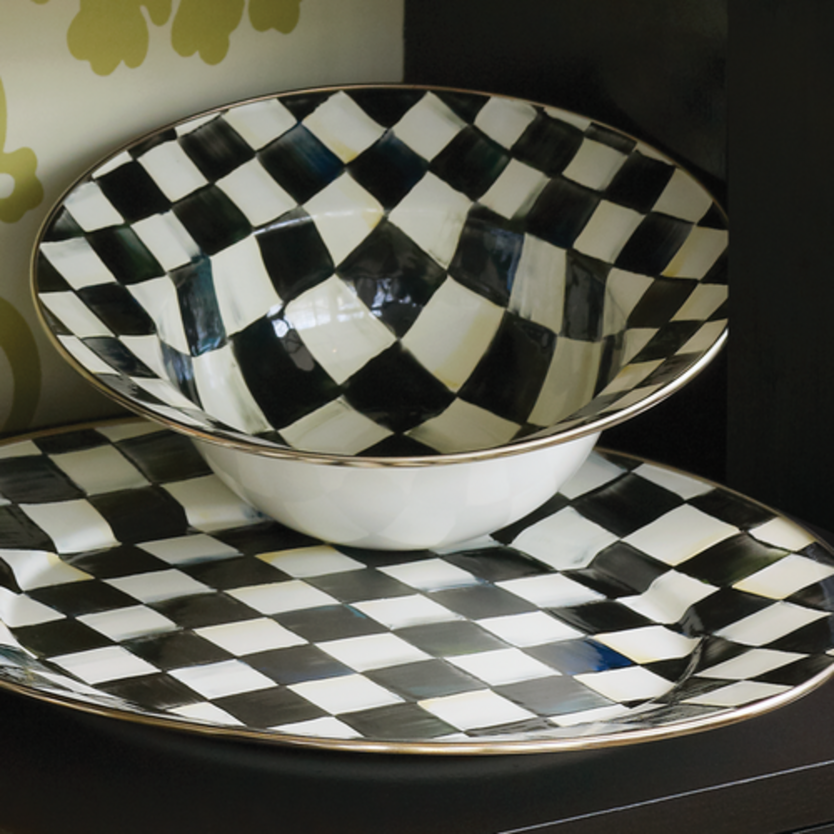 MacKenzie-Childs courtly check serving bowl