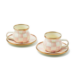 MacKenzie-Childs rosy check espresso cup & saucer set