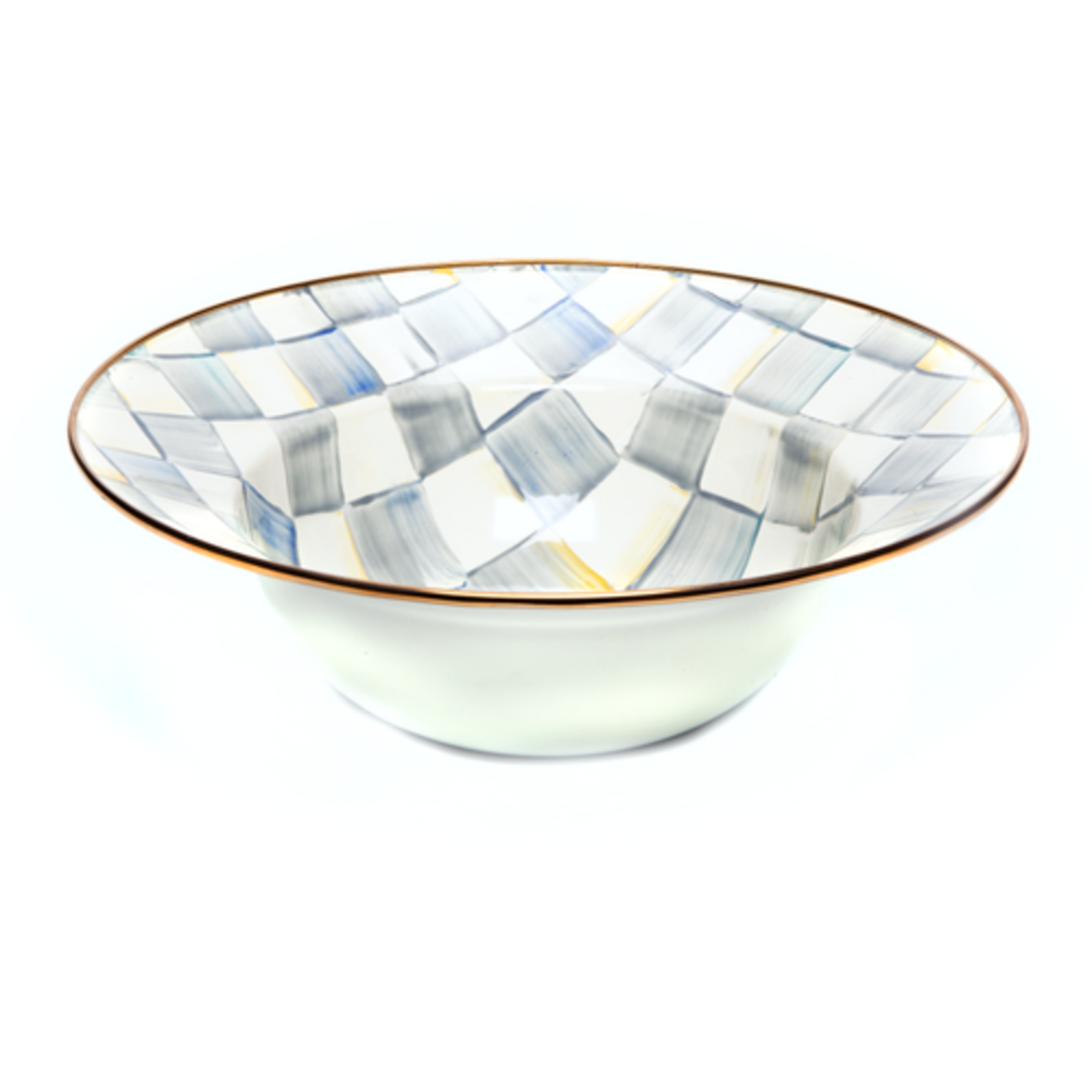 MacKenzie-Childs sterling check serving bowl