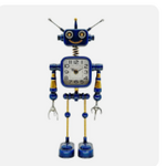 Boxman Industrial Steampunk Blue Robot Table Clock
