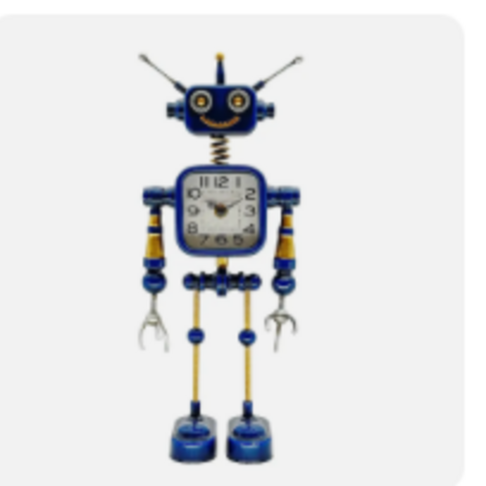 Boxman Industrial Steampunk Blue Robot Table Clock