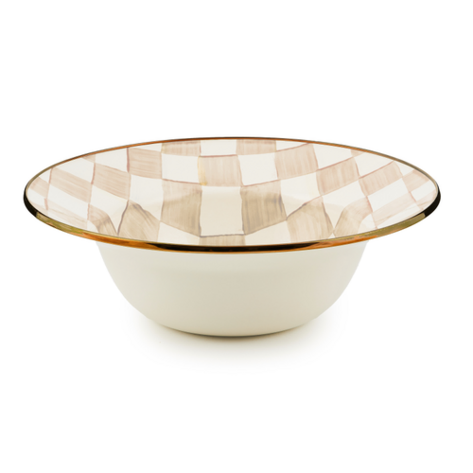 MacKenzie-Childs mocha check serving bowl