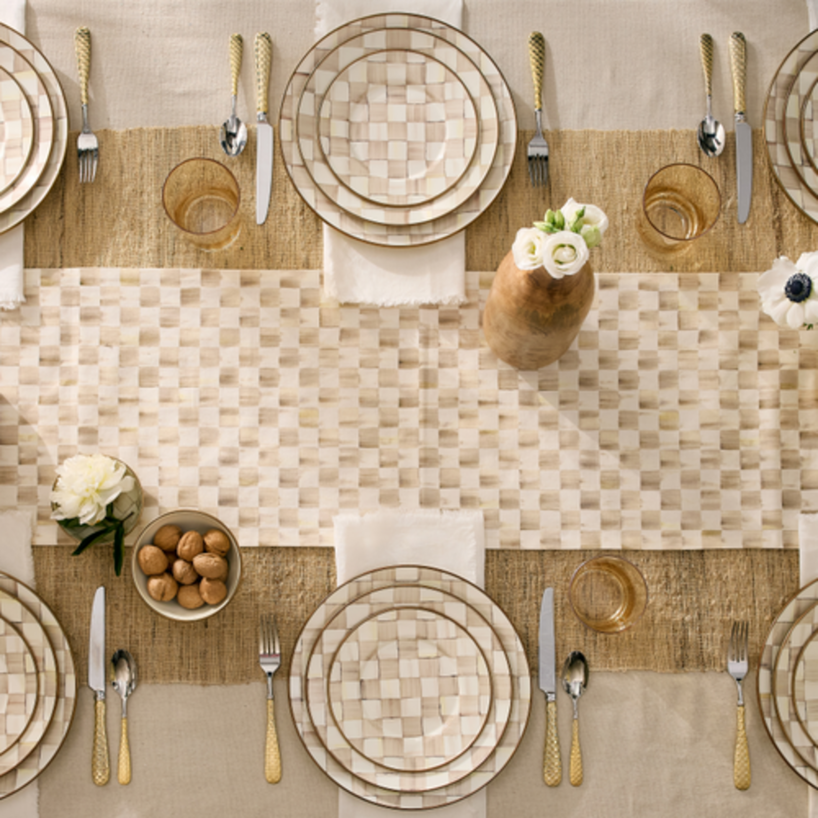 MacKenzie-Childs mocha check salad plate