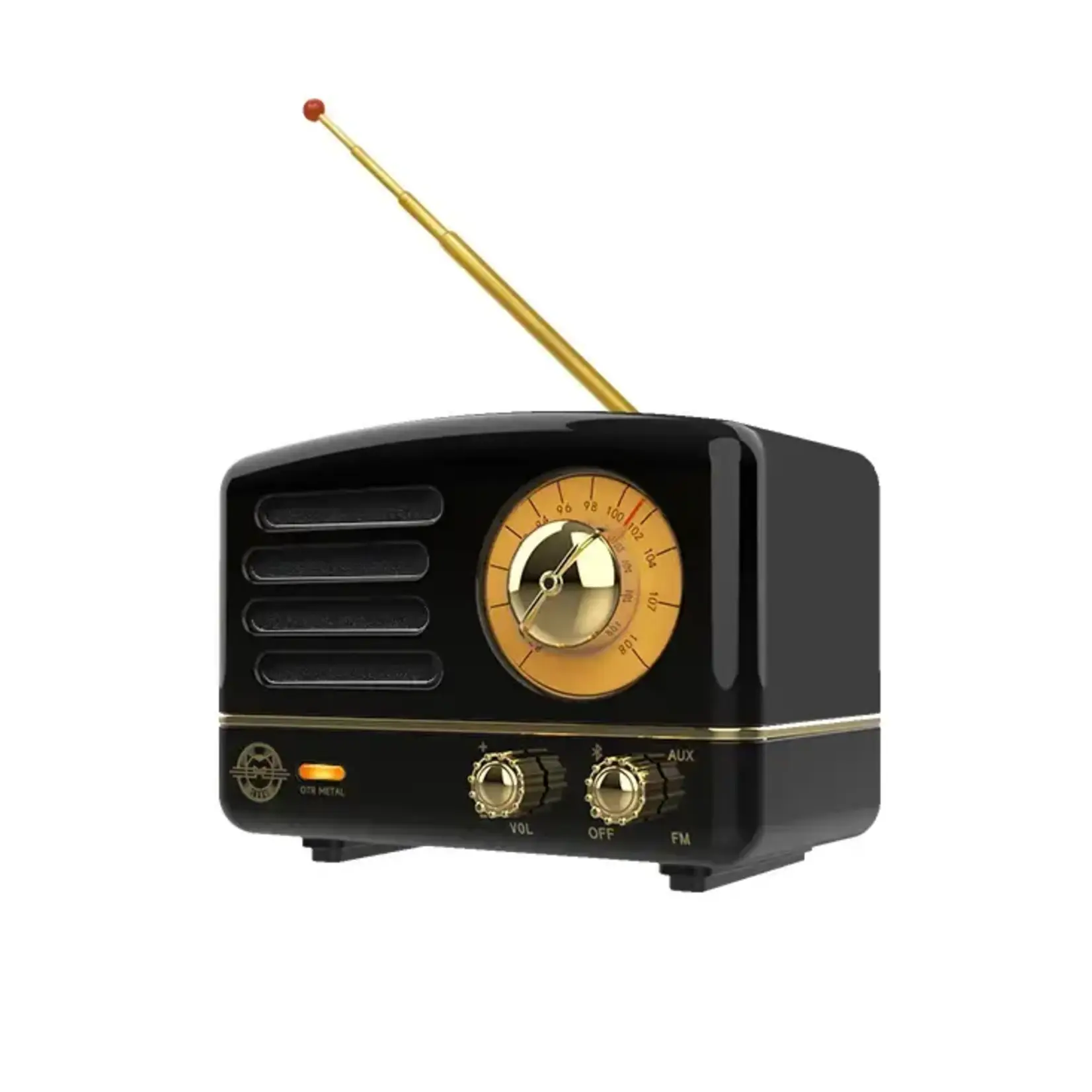 Muzen Muzen Otr Metal Wireless Portable Fm Radio Bluetooth Speaker Black