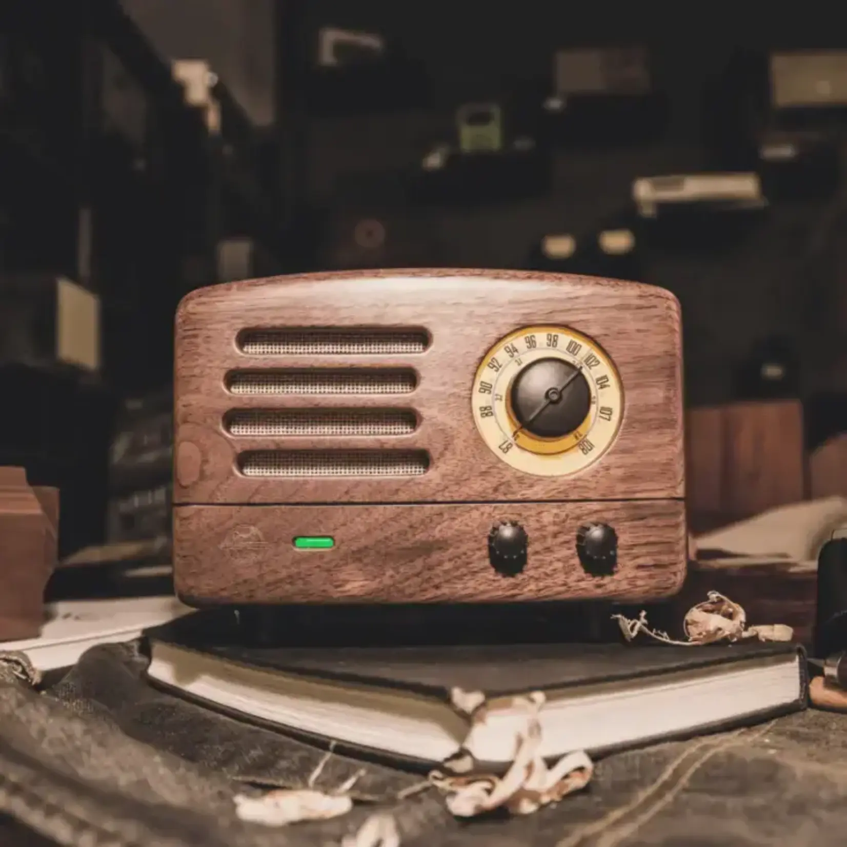 Muzen Muzen Otr Wood and Utopia Retro Portable Fm Radio Bluetooth Walnutwood, Utopia Wood