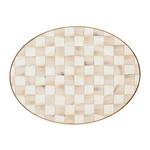 MacKenzie-Childs mocha check medium oval platter