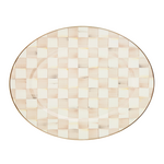 MacKenzie-Childs mocha check large oval platter