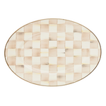 MacKenzie-Childs mocha check small oval platter
