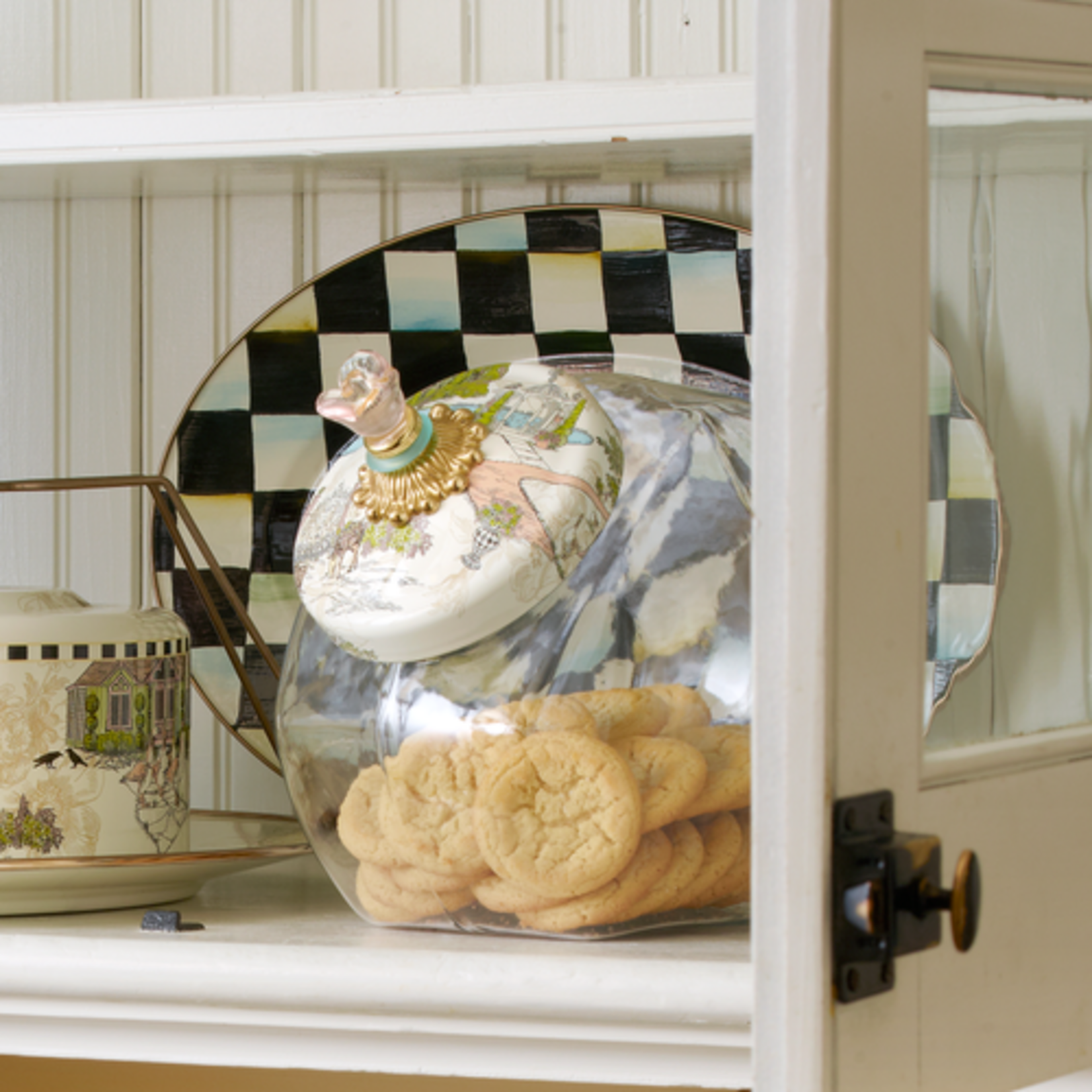 MacKenzie-Childs courtly check small oval platter