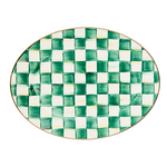 MacKenzie-Childs emerald check medium oval platter