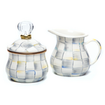 MacKenzie-Childs sterling check creamer & sugar bowl set