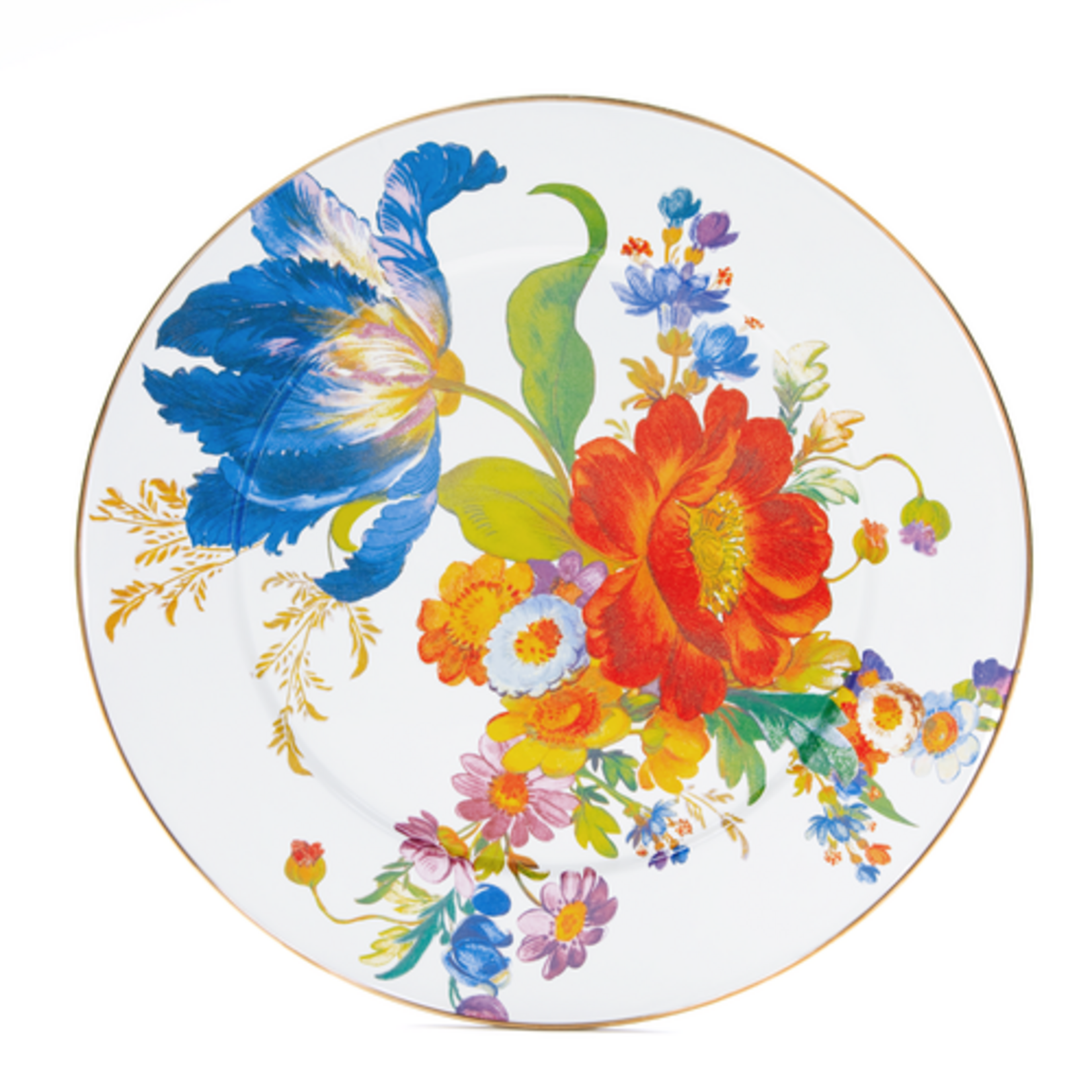 MacKenzie-Childs white flower market serving platter