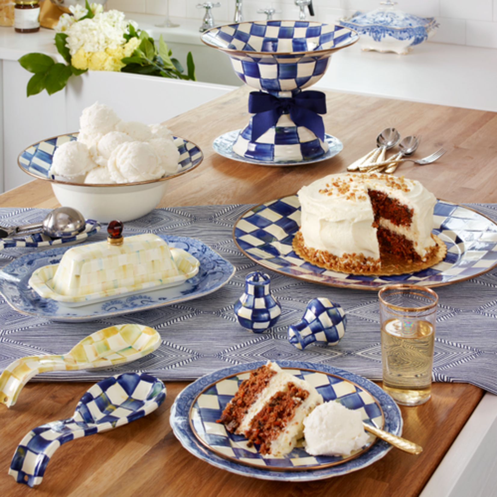 MacKenzie-Childs royal check serving platter