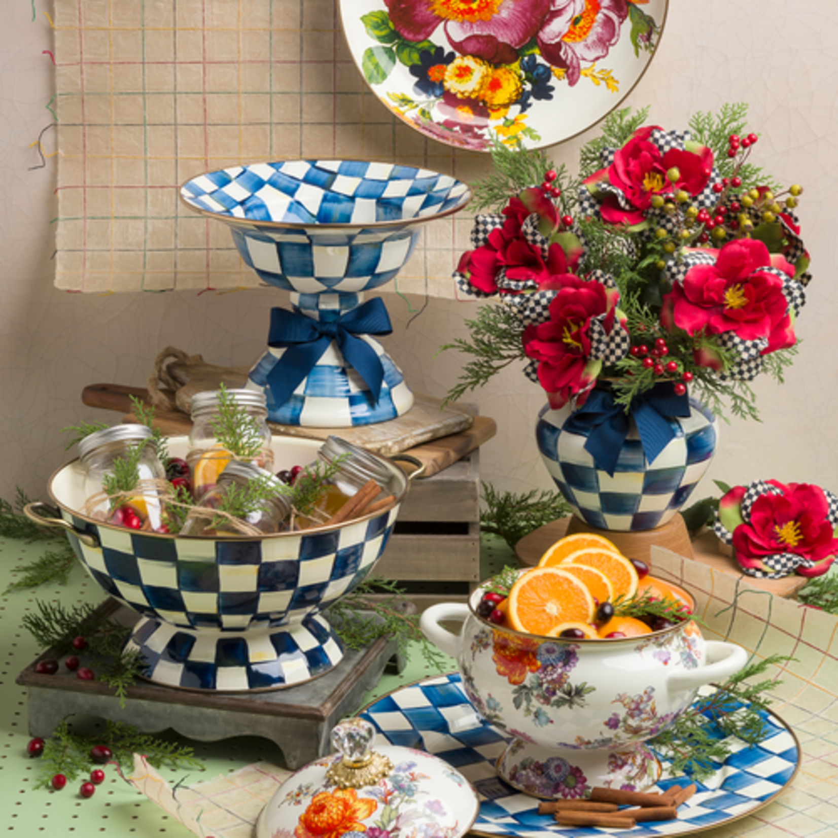 MacKenzie-Childs royal check serving platter