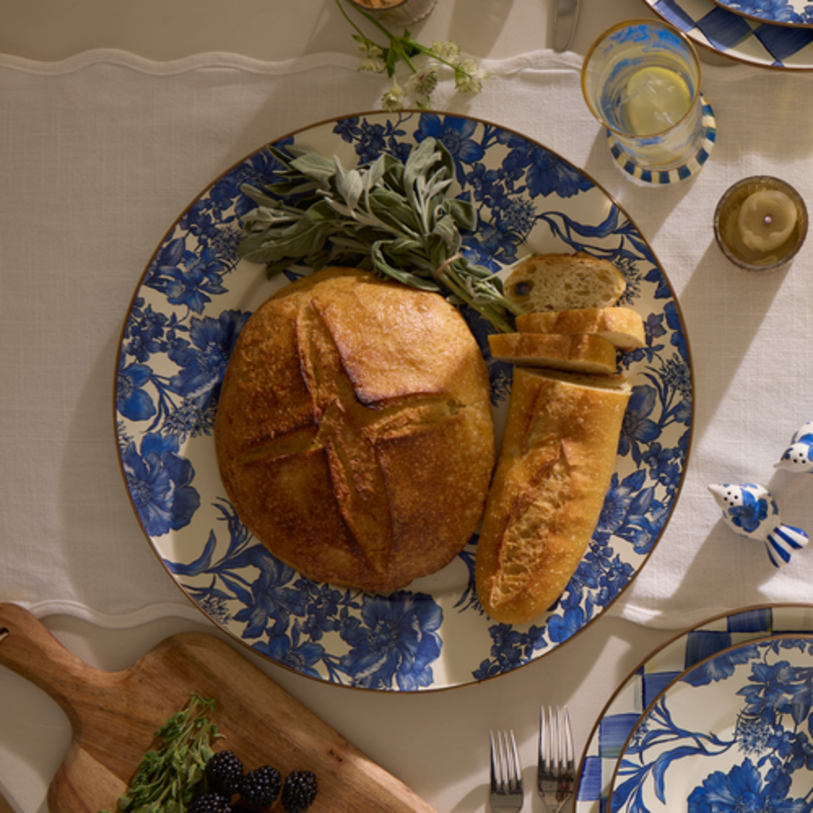 MacKenzie-Childs royal english garden enamel serving platter